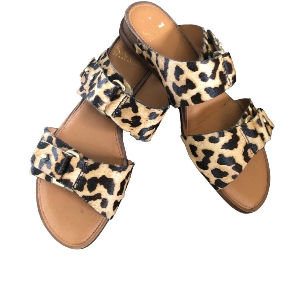 Sarto Franco Sarto Palomino Slip On Slide Sandal Sz. 6.5M Double Strap Leopard